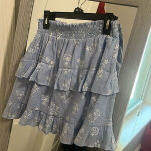Blue w/ white flowers skirt!